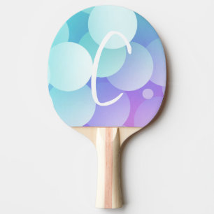 Raquette De Ping Pong C Nom Initial Raquettes Jeux Bulles Bleu Violet