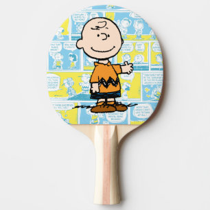 Raquette De Ping Pong cacahuètes   Charlie Brown Motif de bande dessinée