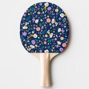Raquette De Ping Pong cacahuètes en Motif de fleurs