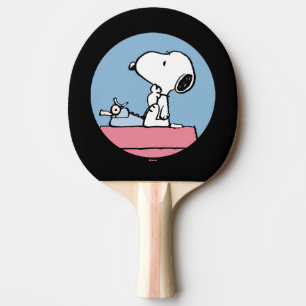 Raquette De Ping Pong cacahuètes   Snoopy à la machine à écrire