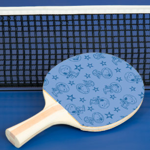 Raquette De Ping Pong cacahuètes   Snoopy Blue Space Astronaut Motif