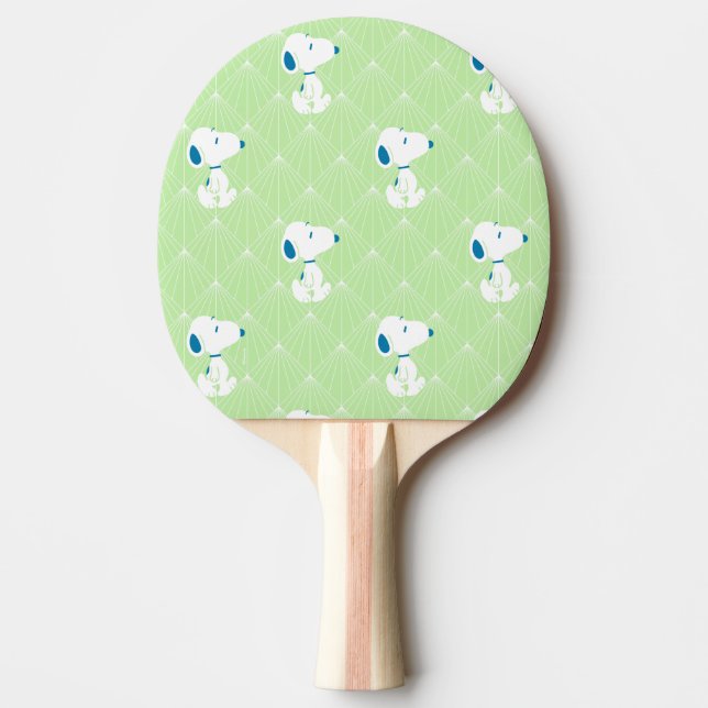 Raquette De Ping Pong cacahuètes | Snoopy Green Deco Dreams Motif (Devant)