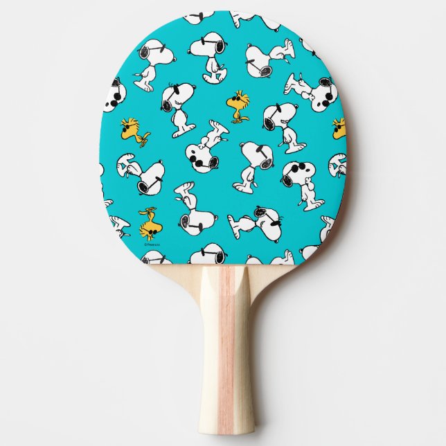 Raquette De Ping Pong cacahuètes | Snoopy & Lunettes de soleil Motif (Devant)