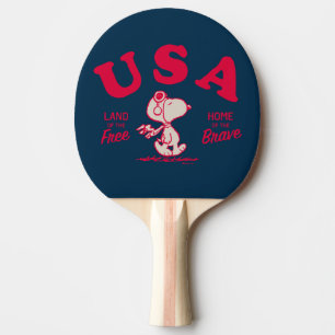 Raquette De Ping Pong cacahuètes   Snoopy USA Land of the Free