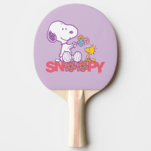Raquette De Ping Pong cacahuètes Snoopy & Woodstock Flowers