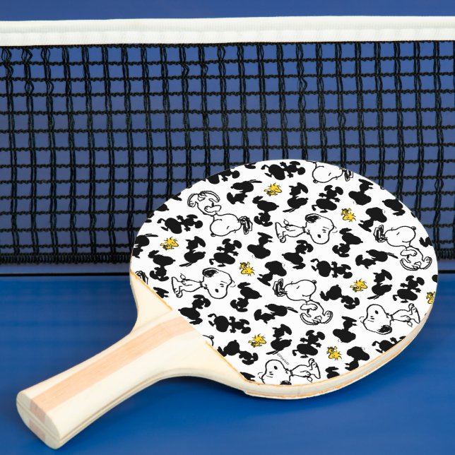 Raquette De Ping Pong cacahuètes | Snoopy & Woodstock Shadow Motif (Insitu)