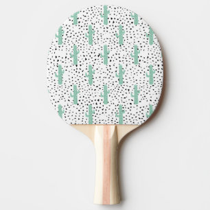 Raquette De Ping Pong Cactus et triangles abstraits artistiques modernes
