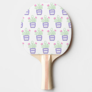 Raquette De Ping Pong Cactus pailleté simple violet vert personnalisé