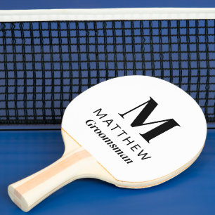 Raquette De Ping Pong Cadeau de garçon d'honneur personnalisé minimalist