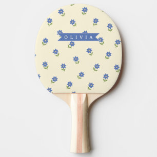Raquette De Ping Pong Cadeau personnalisé avec motif de fleur sauvage bl