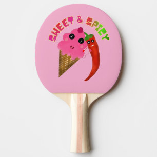 Raquette De Ping Pong Cadeau personnalisé Mignonne glace et piment 