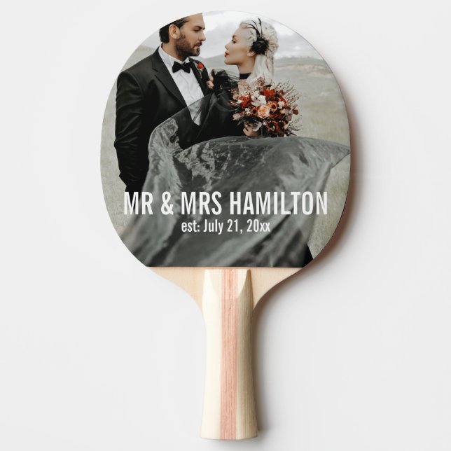 Raquette De Ping Pong Cadeau photo Mariage personnalisé (Devant)