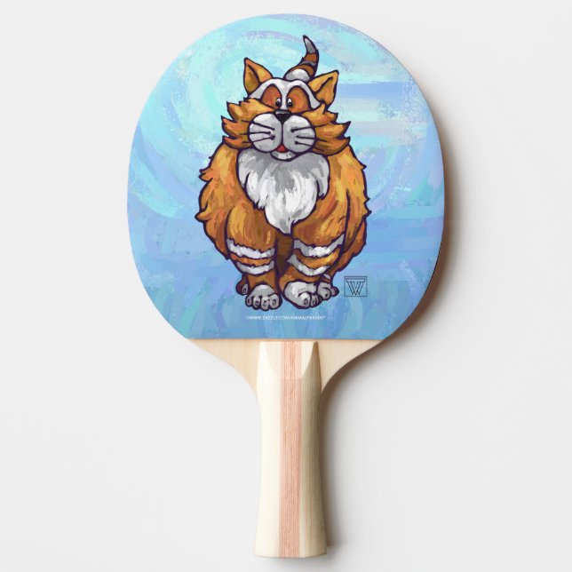 Raquette De Ping Pong Cadeaux et accessoires de chats de gingembre (Devant)