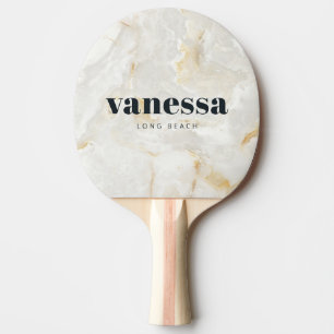 Raquette De Ping Pong Calacatta Gold Marbre Minimal Moderne Nom Classiqu