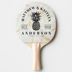 Raquette De Ping Pong Calacatta Gold Tropicale Ananas Couronne de Mariag