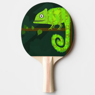 Raquette De Ping Pong Caméléon mignon vert