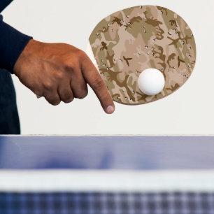 Raquette De Ping Pong Camouflage Désert Avec Galets, Militaire, Armée