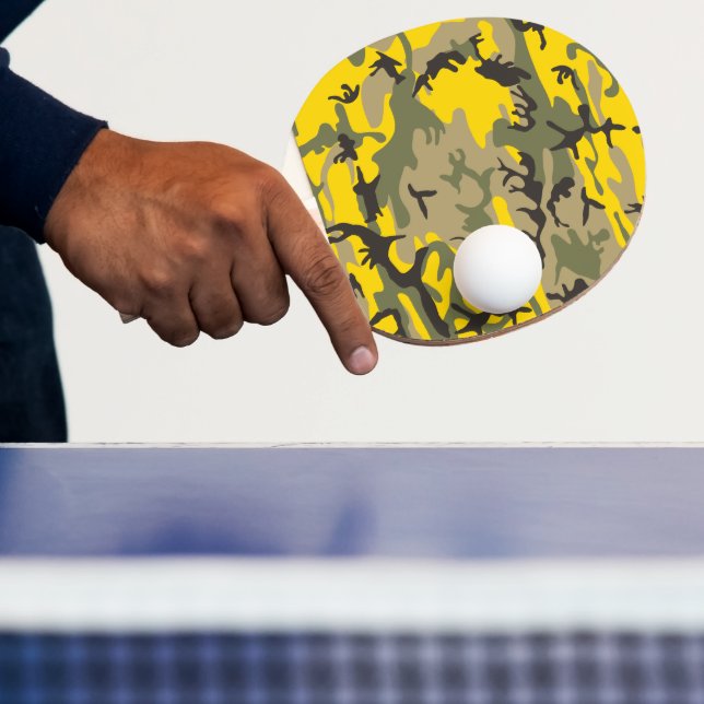 Raquette De Ping Pong Camouflage jaune et vert, Militaire, Armée (Insitu)