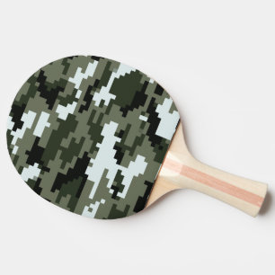 Raquette De Ping Pong Camouflage urbain numérique à 8 bits / Camo