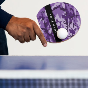 Raquette De Ping Pong Camouflage Violet Personnalisez Votre nom