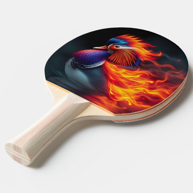 Raquette De Ping Pong Canard Mandarin Incandescent Flamboyant Oiseau de  (Devant Angle)