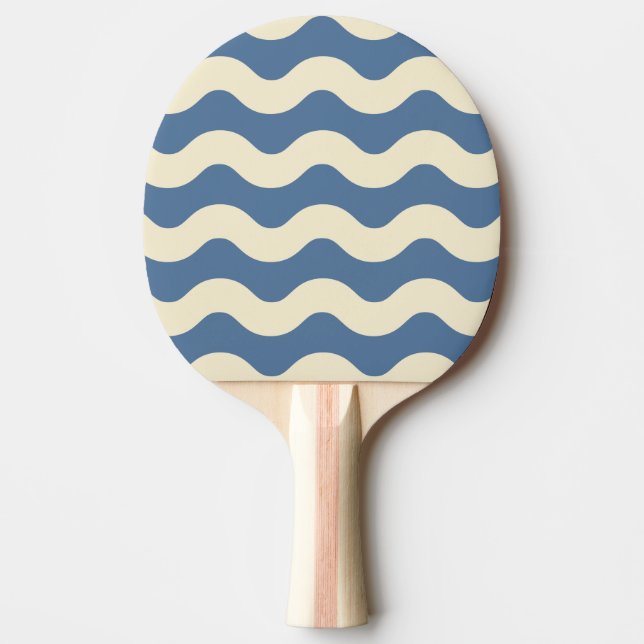 Raquette De Ping Pong Capri bleu à rayures ondulées (Devant)