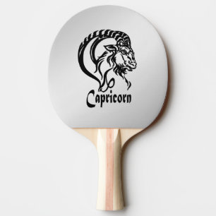 Raquette De Ping Pong Capricorne d'argent Zodiac de chèvre marine