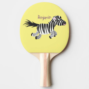 Raquette De Ping Pong Caricature amusante de zèbre