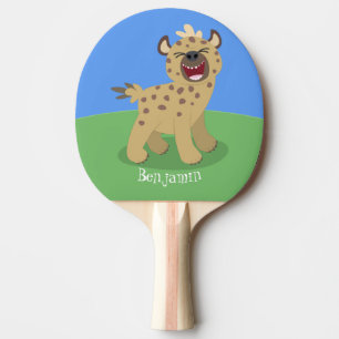 Raquette De Ping Pong Caricature amusante hyena riant illustration