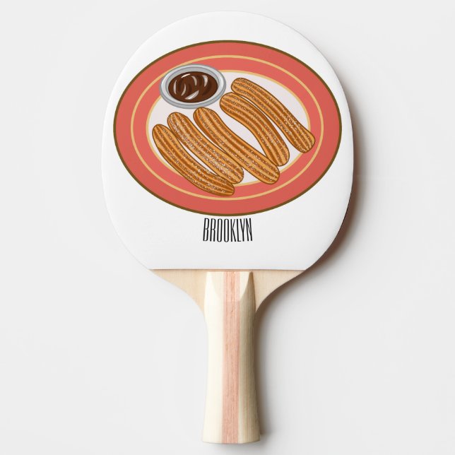 Raquette De Ping Pong Caricature de Churro (Devant)