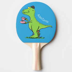 Raquette De Ping Pong Caricature de dinosaure vert t rex