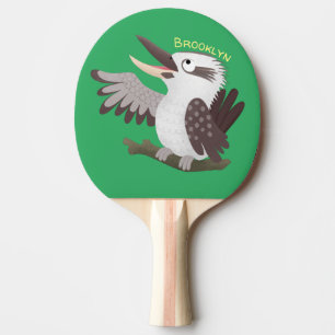 Raquette De Ping Pong Caricature de kookaburra drôle et drôle