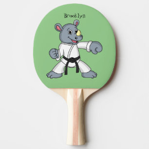 Raquette De Ping Pong Caricature de rhino kung fu