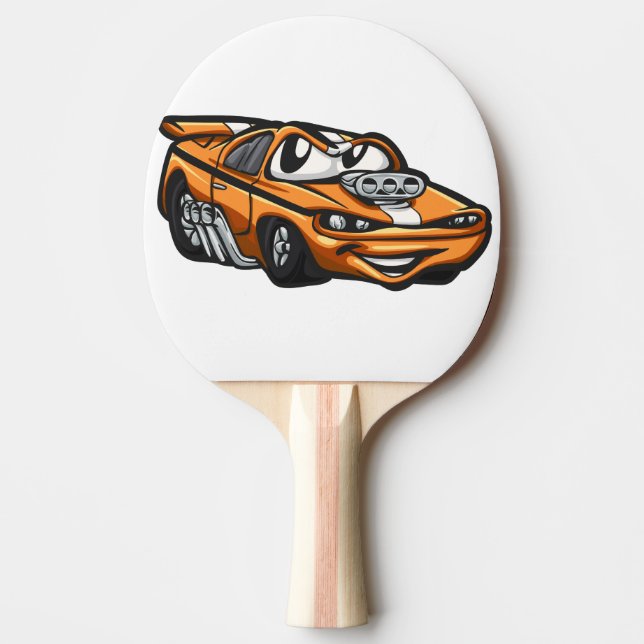 Raquette De Ping Pong Caricature de voiture de muscle classique - Choisi (Devant)