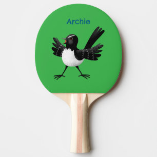Raquette De Ping Pong Caricature de Willie Wagtail australienne personna