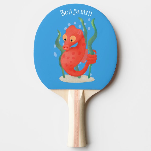 Raquette De Ping Pong Caricature d'hippocampe pygmée (Devant)