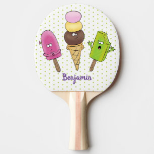 Raquette De Ping Pong Caricature drôles de glace popsicle dessin animé t