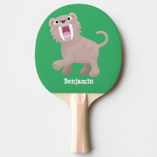 Raquette De Ping Pong Caricature du tigre mignon Saber Toothed Smilodon