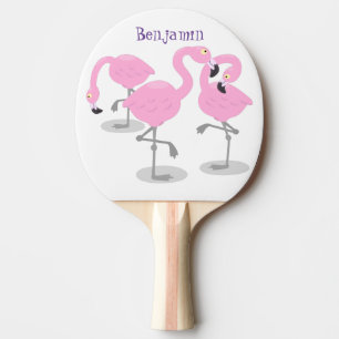 Raquette De Ping Pong Caricature en trio flamand rose mou