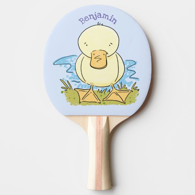 Raquette De Ping Pong Caricature jaune mignon pour canard bébé (Devant)