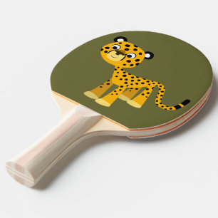 Raquette De Ping Pong Caricature Jolie Cheetah Ping Pong Paddle