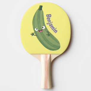 Raquette De Ping Pong Caricature joyeux de courgettes mignonnes