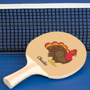 Raquette De Ping Pong Caricature mignonne Turquie Personnaliser