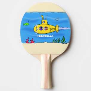 Raquette De Ping Pong Caricature sous-marine joyeuse