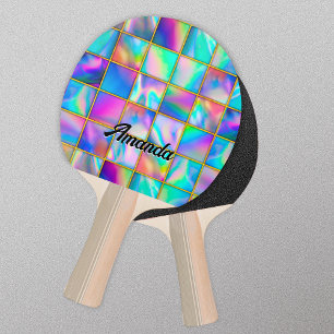Raquette De Ping Pong Carré holographique élégant