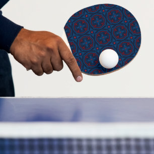 Raquette De Ping Pong Carreaux floraux décoratifs motif