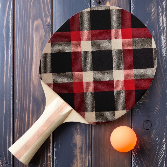 Raquette De Ping Pong Carreaux Rouge Ombre (Créateur téléchargé)