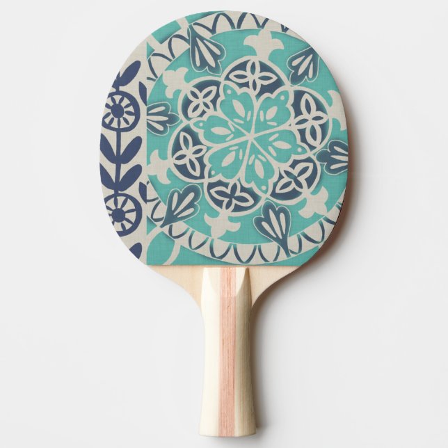 Raquette De Ping Pong Carrelage Batik Bleu I (Devant)