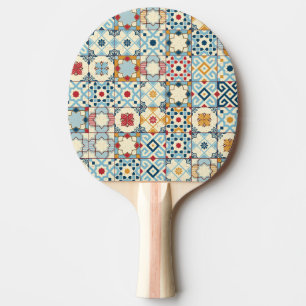 Raquette De Ping Pong Carrelage marocain, motif sans couture colorée.