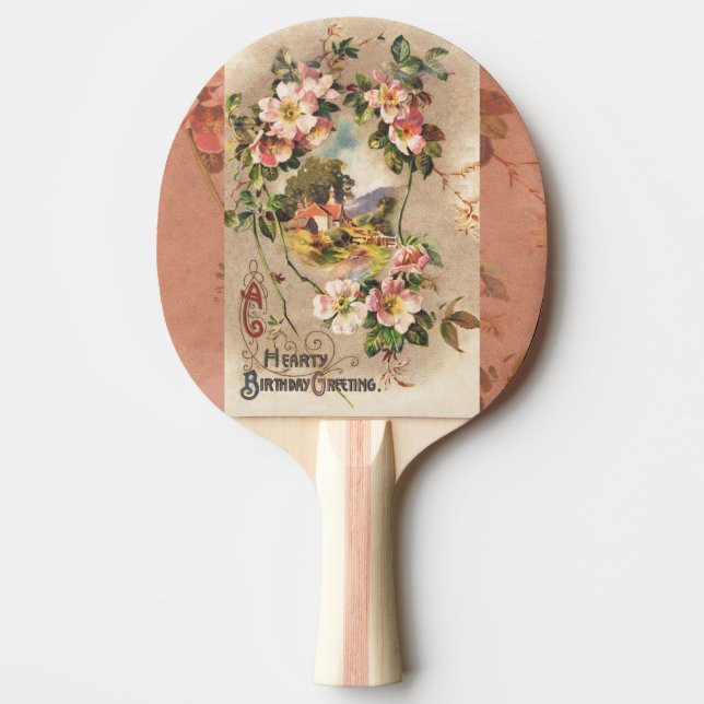 Raquette De Ping Pong Carte d'anniversaire vintage (Devant)